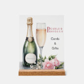 Perlen und Prosecco Brautparty Karten & Geschenke Acrylschild (Vorderseite)
