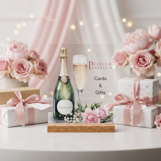 Perlen und Prosecco Brautparty Karten & Geschenke Acrylschild