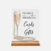 Perlen und Prosecco Brautparty Karten und Geschenk Acrylschild (Vorderseite)