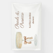 Perlen und Prosecco-Brautparty Liebe Banner (Vertikal)