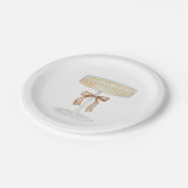 Perlen und Prosecco-Brautparty Liebe Pappteller (Schrägansicht)