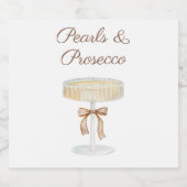 Perlen und Prosecco-Brautparty Liebe Schaumweinetikett (Einzelnes Label)