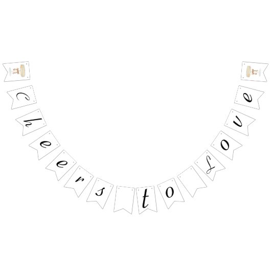 Perlen und Prosecco-Brautparty Liebe Wimpelkette (Alle)