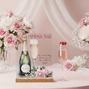Perlen und Prosecco Brautparty Mimosa Bar Acrylschild
