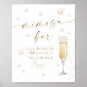Perlen und Prosecco Brautparty Mimosa Bar Poster (Vorne)
