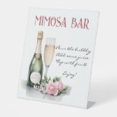 Perlen und Prosecco Brautparty Mimosa Bar Sockelschild (Vorderseite)