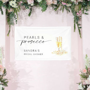 Perlen und Prosecco Brautparty Minimal  Banner