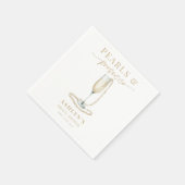 Perlen und Prosecco Brautparty Napkins Serviette (Ecke)