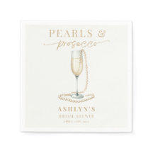 Perlen und Prosecco Brautparty Napkins