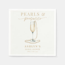 Perlen und Prosecco Brautparty Napkins Serviette
