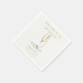 Perlen und Prosecco Brautparty Napkins Serviette (Ecke)
