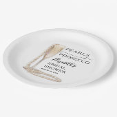 Perlen und Prosecco-Brautparty Pappteller (Schrägansicht)