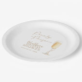 Perlen und Prosecco-Brautparty Pappteller (Schrägansicht)