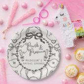 Perlen und Prosecco-Brautparty Pappteller (Party)