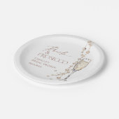 Perlen und Prosecco-Brautparty Pappteller (Schrägansicht)