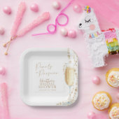 Perlen und Prosecco-Brautparty Pappteller (Party)