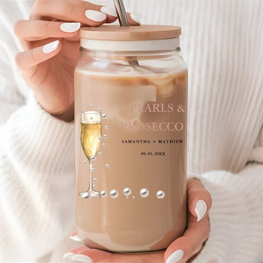 Perlen und Prosecco-Brautparty Party Dosenglas