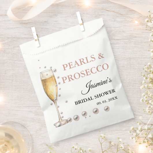 Perlen und Prosecco-Brautparty Party Geschenktütchen (Ausgeschnitten)