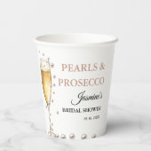 Perlen und Prosecco-Brautparty Party Pappbecher (Rückseite)