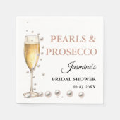 Perlen und Prosecco-Brautparty Party Serviette (Vorderseite)