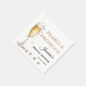 Perlen und Prosecco-Brautparty Party Serviette (Ecke)