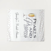 Perlen und Prosecco-Brautparty-Party Wandteppich (Vorderseite (Horizontal))