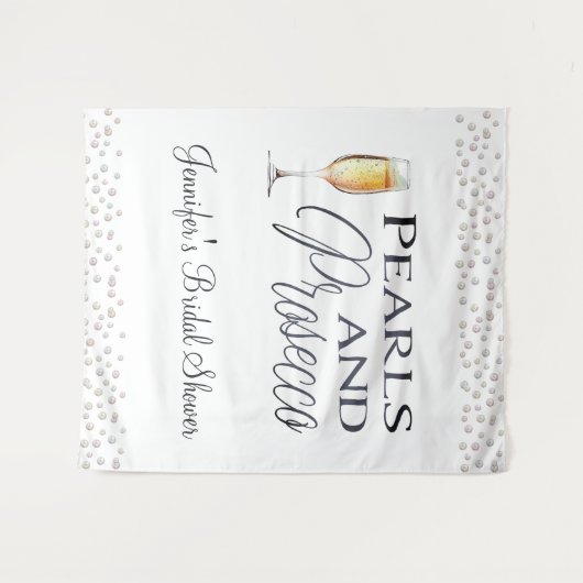 Perlen und Prosecco-Brautparty-Party Wandteppich (Vorderseite (Horizontal))