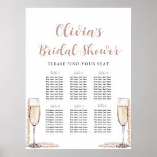 Perlen und Prosecco-Brautparty Poster