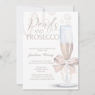 Perlen und Prosecco, Brautparty, Prosecco Pearl Einladung