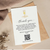 Perlen und Prosecco-Brautparty QR-Code Dankeskarte