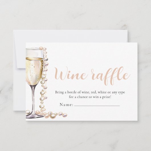 Perlen und Prosecco Brautparty Raffle Einladung (Vorderseite)