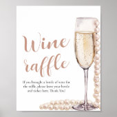 Perlen und Prosecco Brautparty Raffle Spiel Poster (Vorne)