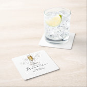 Perlen und Prosecco-Brautparty Rechteckiger Pappuntersetzer (Vor Ort)