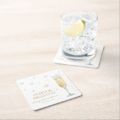 Perlen und Prosecco-Brautparty Rechteckiger Pappuntersetzer (Vor Ort)