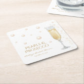 Perlen und Prosecco-Brautparty Rechteckiger Pappuntersetzer (angewinkelt)