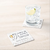 Perlen und Prosecco-Brautparty Rechteckiger Pappuntersetzer (Vor Ort)