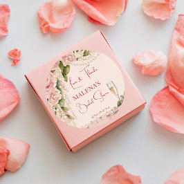 Perlen und Prosecco Brautparty Runder Aufkleber