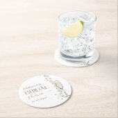 Perlen und Prosecco-Brautparty Runder Pappuntersetzer (Vor Ort)