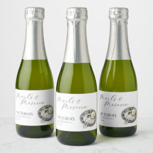 Perlen und Prosecco-Brautparty Schaumweinetikett