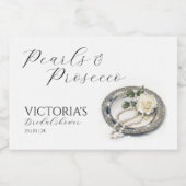 Perlen und Prosecco-Brautparty Schaumweinetikett (Einzelnes Label)