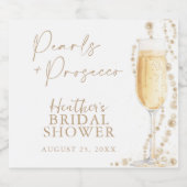 Perlen und Prosecco-Brautparty Schaumweinetikett (Einzelnes Label)