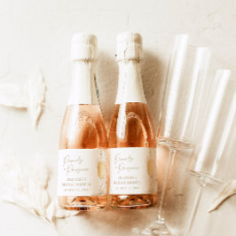 Perlen und Prosecco-Brautparty Schaumweinetikett