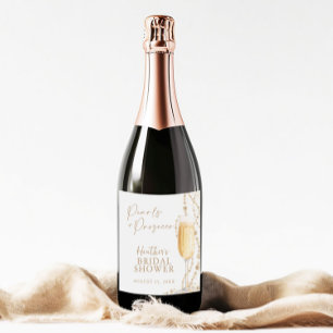 Perlen und Prosecco-Brautparty Schaumweinetikett