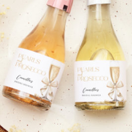 Perlen und Prosecco-Brautparty Schaumweinetikett