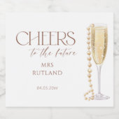 Perlen und Prosecco-Brautparty Schaumweinetikett (Einzelnes Label)