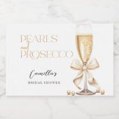 Perlen und Prosecco-Brautparty Schaumweinetikett (Einzelnes Label)