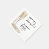 Perlen und Prosecco-Brautparty Serviette (Ecke)