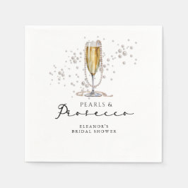 Perlen und Prosecco-Brautparty Serviette