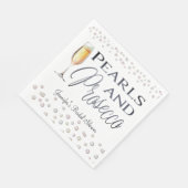 Perlen und Prosecco-Brautparty Serviette (Ecke)