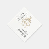 Perlen und Prosecco-Brautparty Serviette (Ecke)